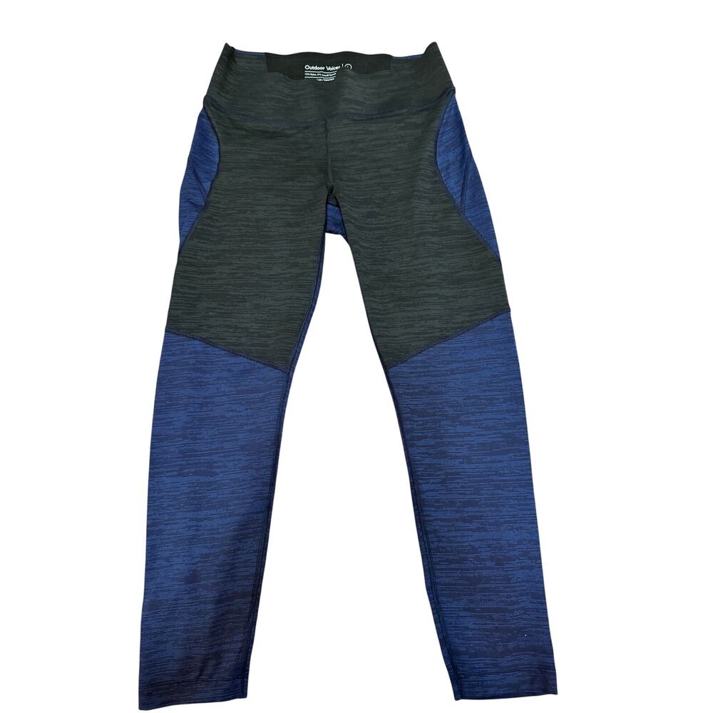 Outdoor Voices Two Tone Leggings - Blue/Black - Size Large